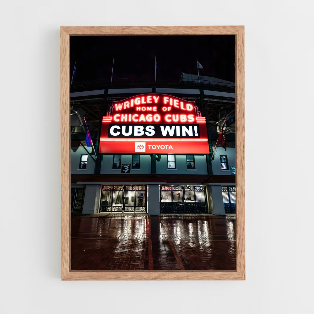 Poster Wrigley Field Glow – affiche Baseball (vue 4)